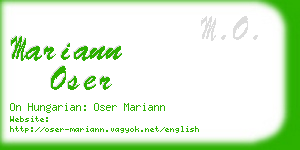 mariann oser business card